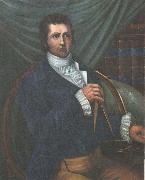 unknow artist, This Portrait of Mackenzie with a am matching in hand emphasize his importance as kartlaggare and upptackare